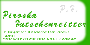 piroska hutschenreitter business card